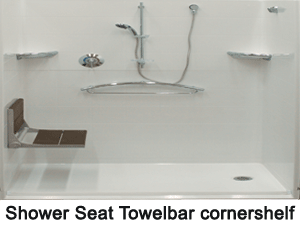 shower seat towelbar cornershelf Room Modifications